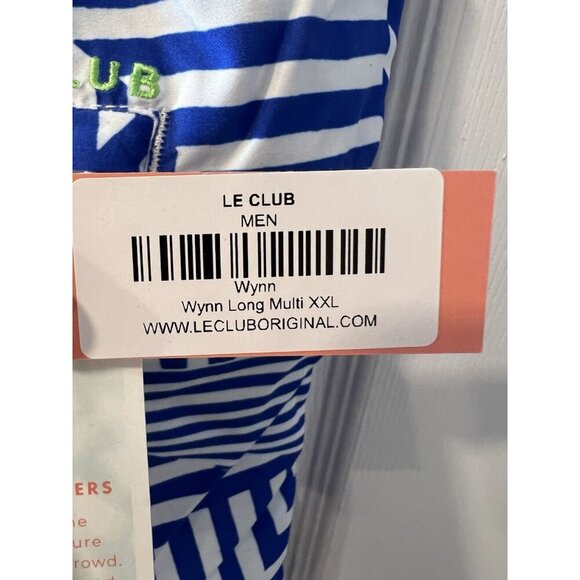 Le Club Men’s Wynn Long Multi Swim Trunks Size XXL Blue White Geometric Print - Picture 6 of 8